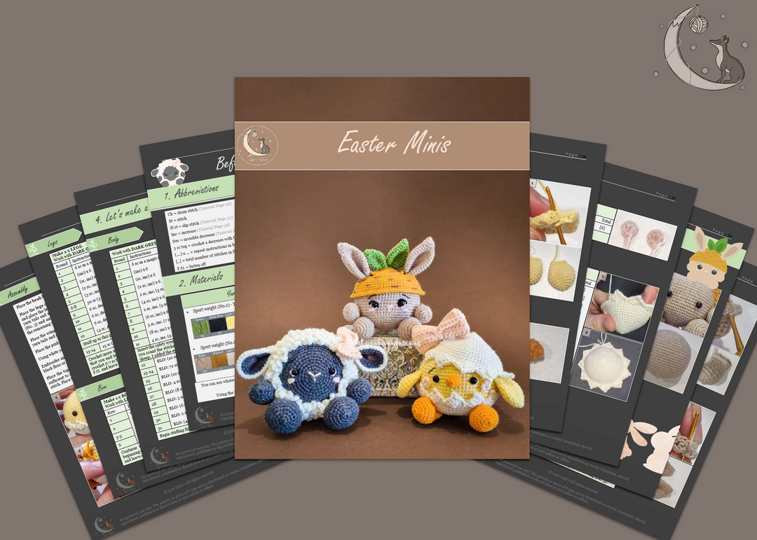 Easter Minis - Bunny, Chick, Sheep • PDF Amigurumi Pattern
