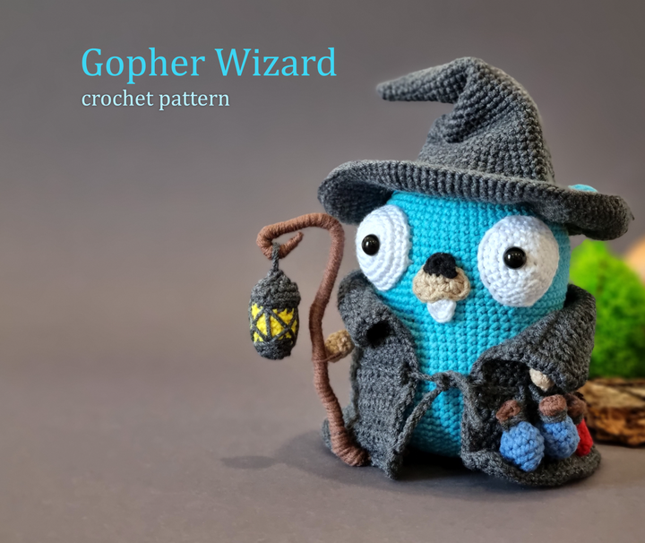 GO Gopher Wizard • PDF Amigurumi Pattern