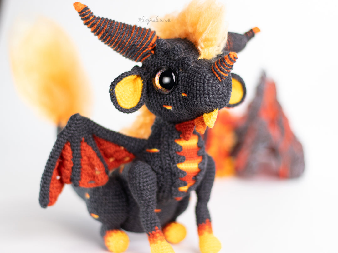 Ember and Shiver the Fire & Ice Dragons • PDF Amigurumi Pattern