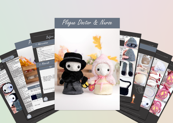 Plague Doctor and Nurse • PDF Easy Amigurumi Pattern