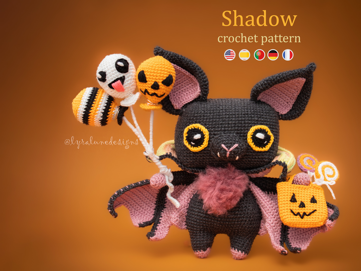 Shadow the Halloween Bat • PDF Amigurumi Pattern