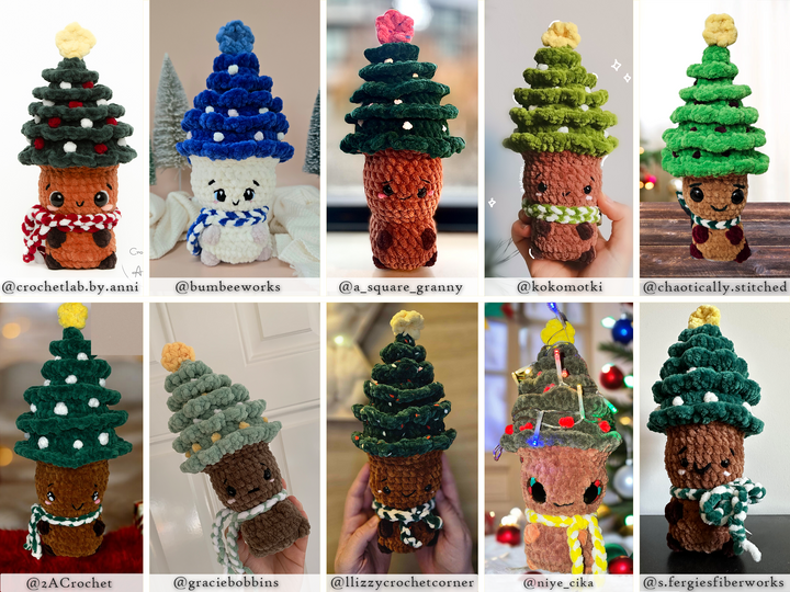 Christmas Mushrooms • PDF Easy Low Sew Amigurumi Pattern