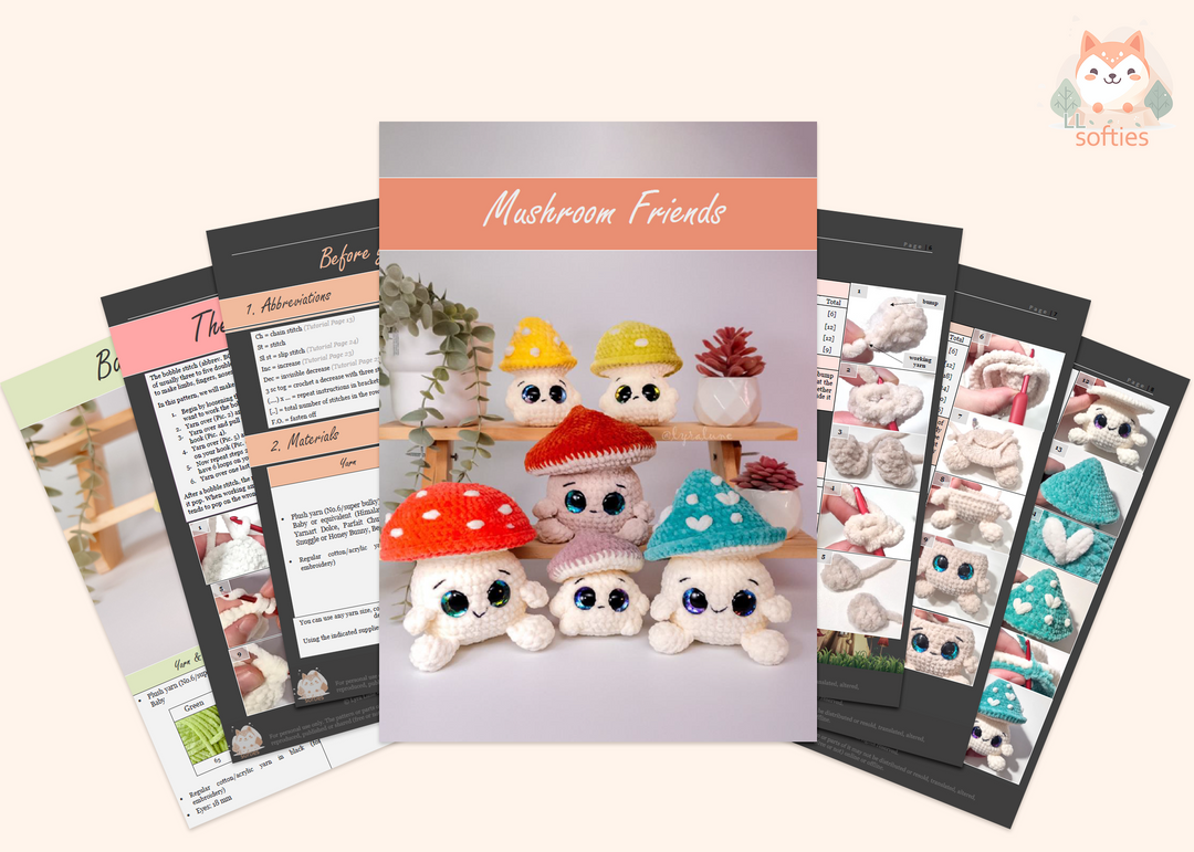 Mushroom Friends Bundle • PDF Easy Amigurumi Pattern