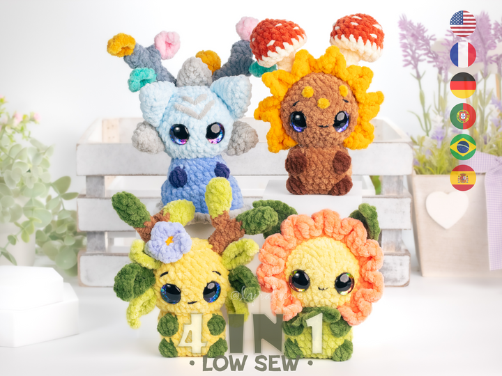 Forest Spirits Bundle • PDF Easy Low Sew Amigurumi Pattern