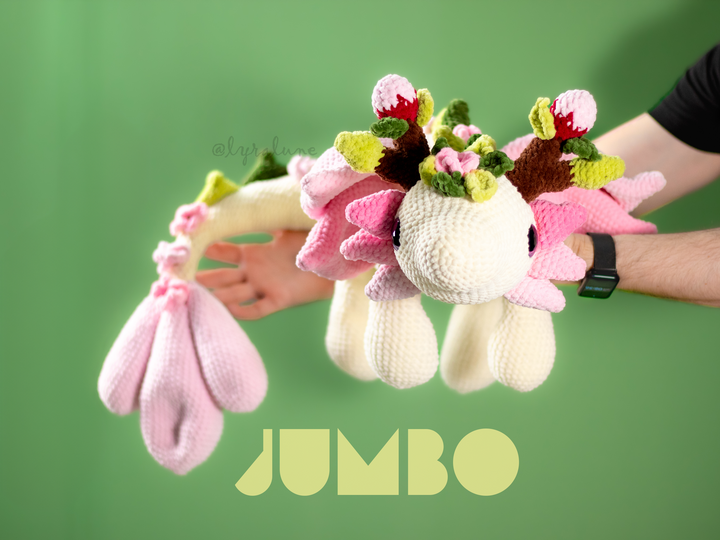 Jumbo Spring Dragon • PDF Easy Amigurumi Pattern