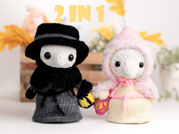 Plague Doctor and Nurse • PDF Easy Amigurumi Pattern