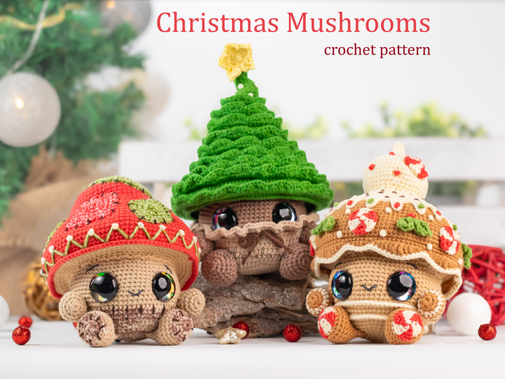 Christmas Mushrooms • PDF Amigurumi Pattern