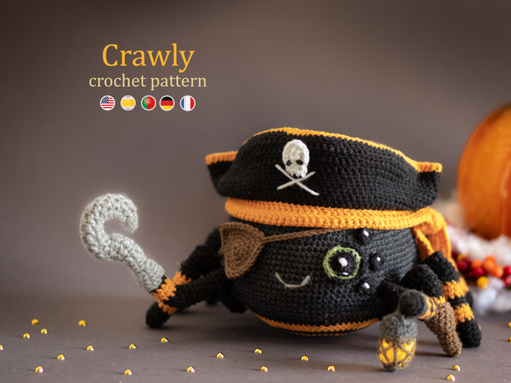 Crawly the Spider Pirate • PDF Amigurumi Pattern