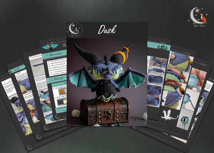 Dusk the Dragon • PDF Amigurumi Pattern