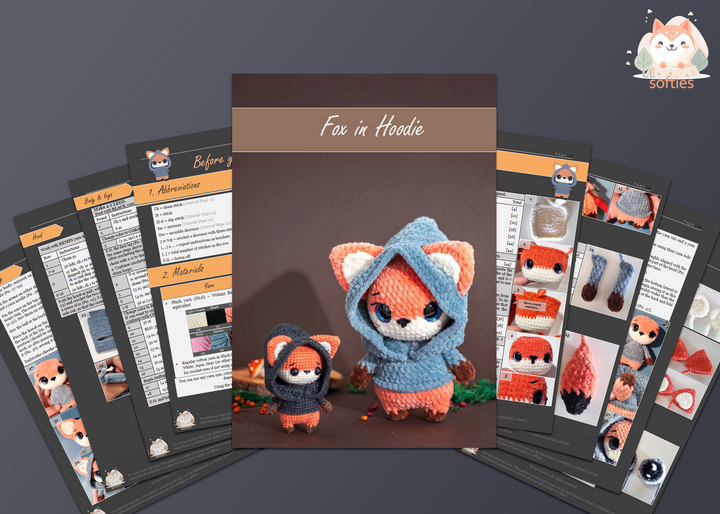 Fox in Hoodie • PDF Easy Amigurumi Pattern