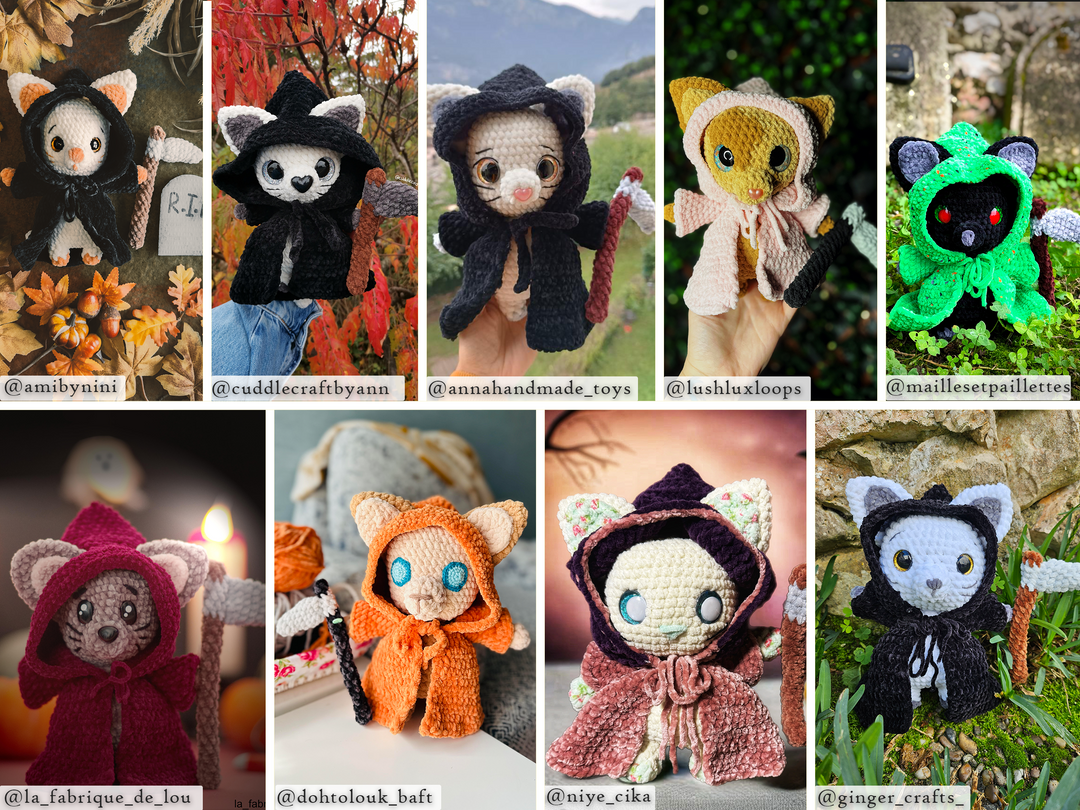 Grim Reaper Kitty • PDF Easy Amigurumi Pattern