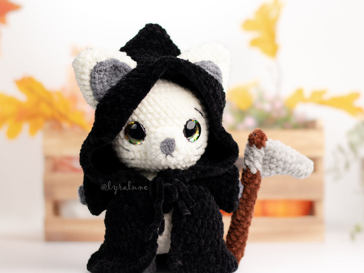 Grim Reaper Kitty • PDF Easy Amigurumi Pattern