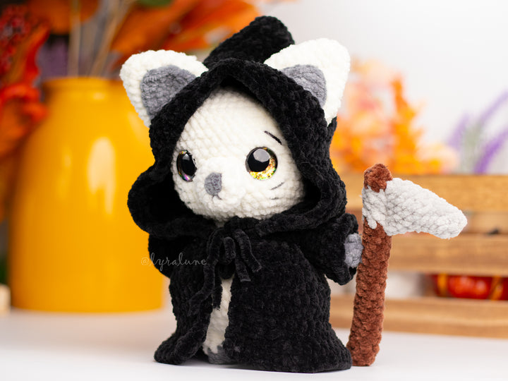 Grim Reaper Kitty • PDF Easy Amigurumi Pattern