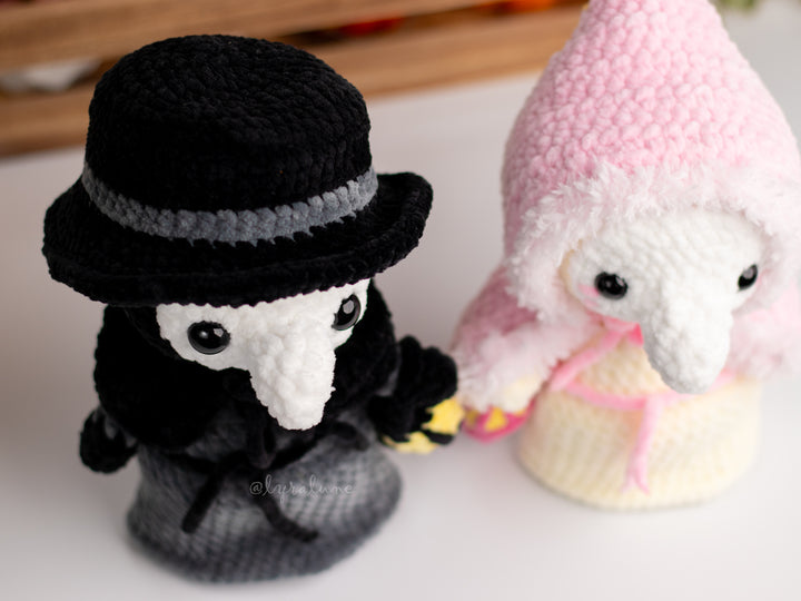 Plague Doctor and Nurse • PDF Easy Amigurumi Pattern