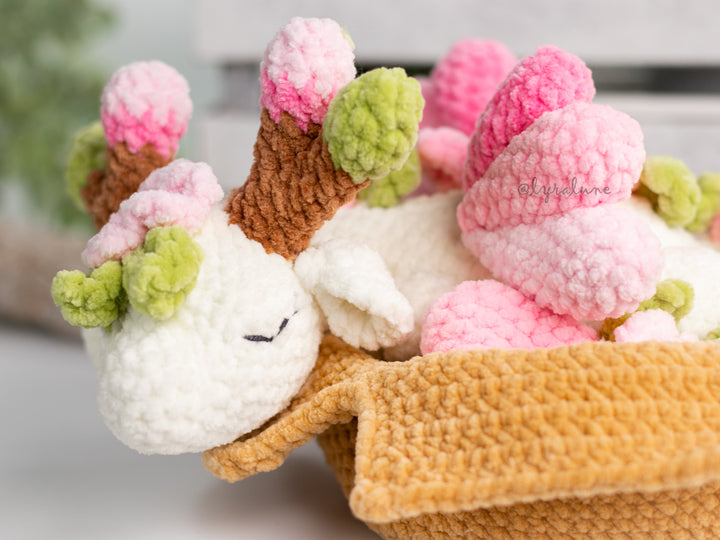 Spring Dragon in a Box • PDF Easy Amigurumi Pattern