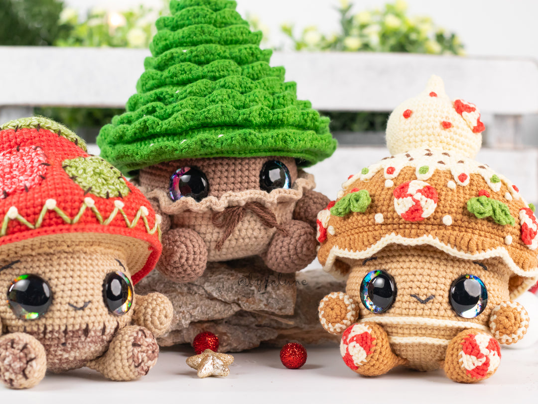 Christmas Mushrooms • PDF Amigurumi Pattern