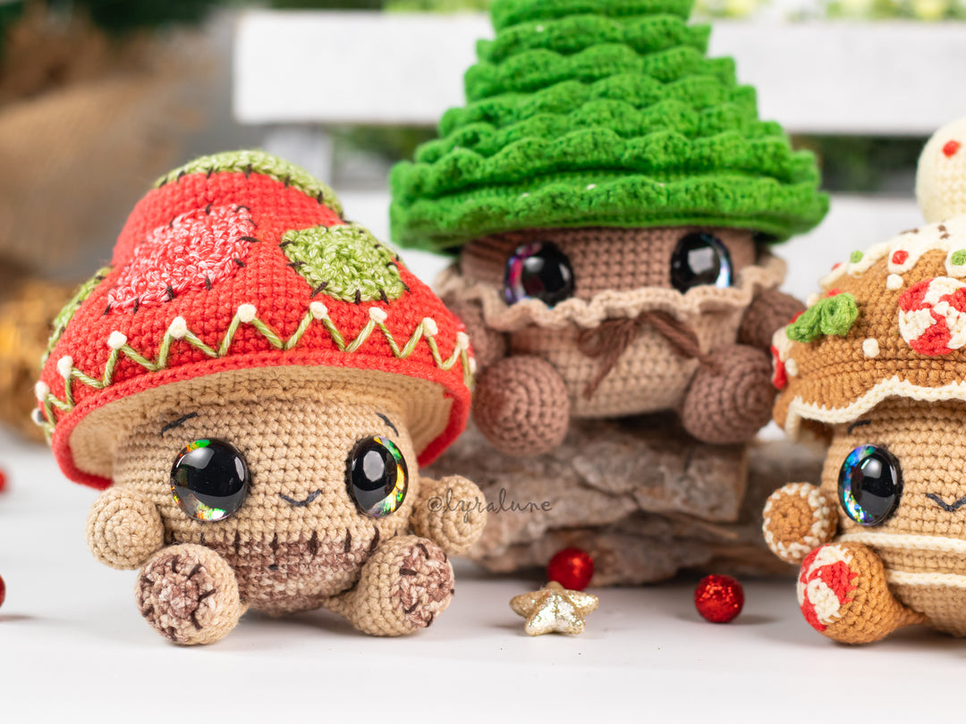 Christmas Mushrooms • PDF Amigurumi Pattern