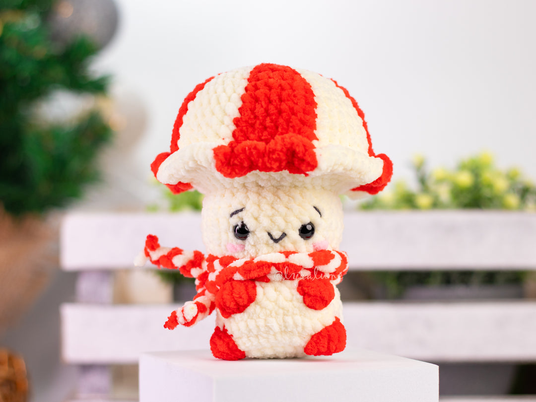 Christmas Mushrooms • PDF Easy Low Sew Amigurumi Pattern