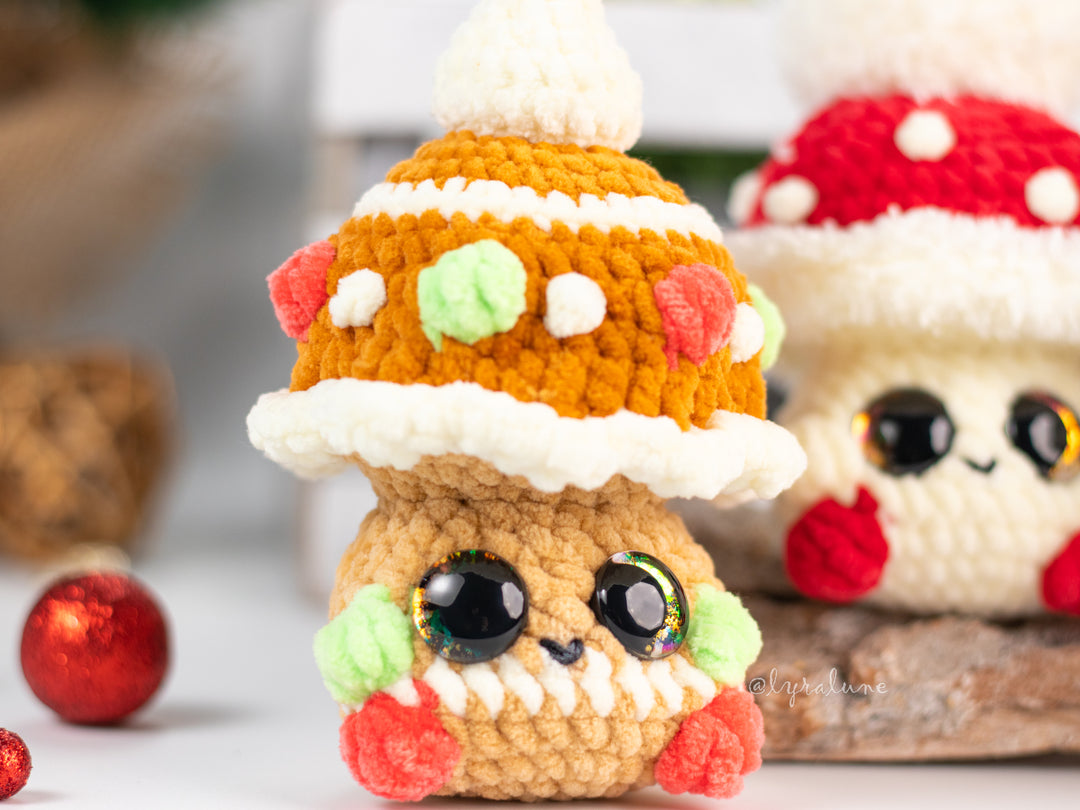 Baby Christmas Mushrooms • PDF Easy Low Sew Amigurumi Pattern