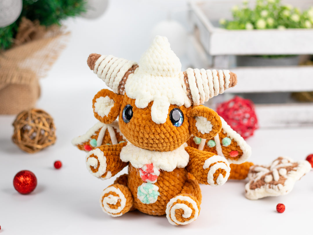 Gingerbread Dragon • PDF Easy Amigurumi Pattern