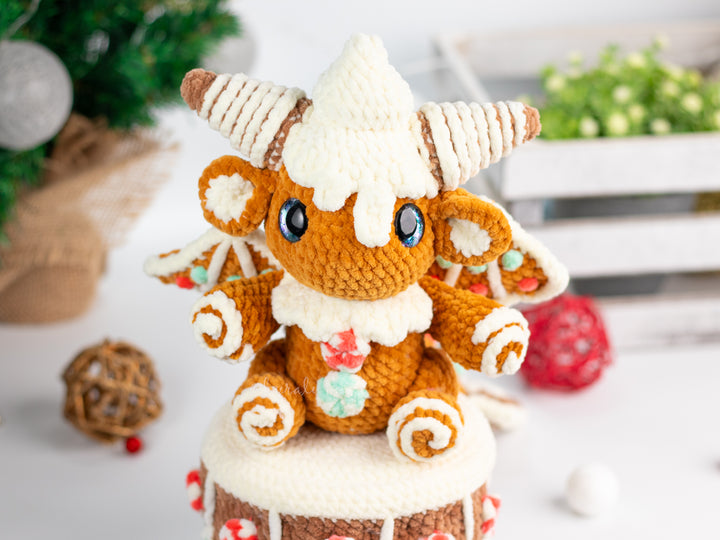 Gingerbread Dragon • PDF Easy Amigurumi Pattern