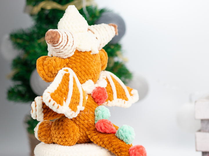 Gingerbread Dragon • PDF Easy Amigurumi Pattern