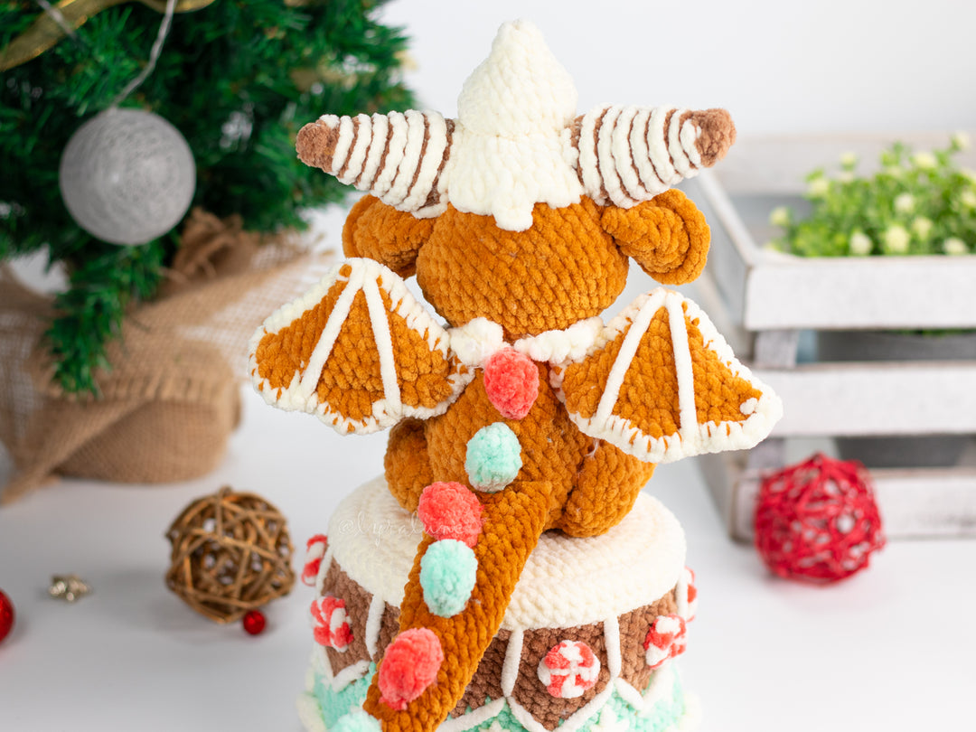 Gingerbread Dragon • PDF Easy Amigurumi Pattern