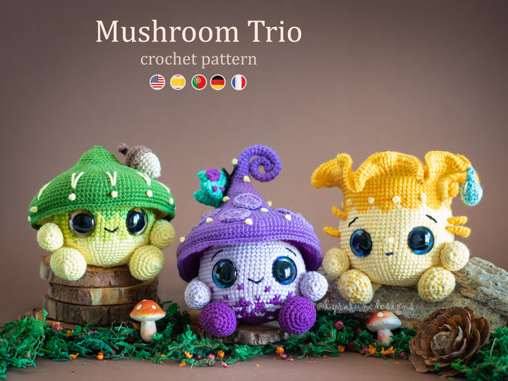 Mushroom Trio • PDF Amigurumi Pattern