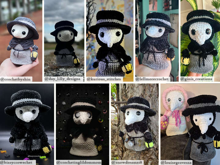 Plague Doctor and Nurse • PDF Easy Amigurumi Pattern