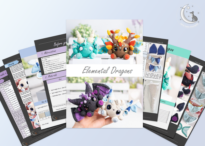 Elemental Dragons Bundle • PDF Amigurumi Pattern