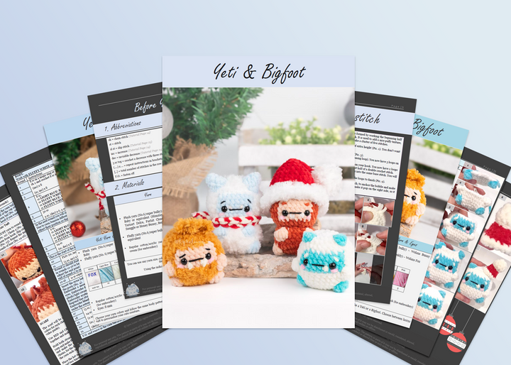 Yeti & Bigfoot • PDF Easy Low Sew Amigurumi Pattern