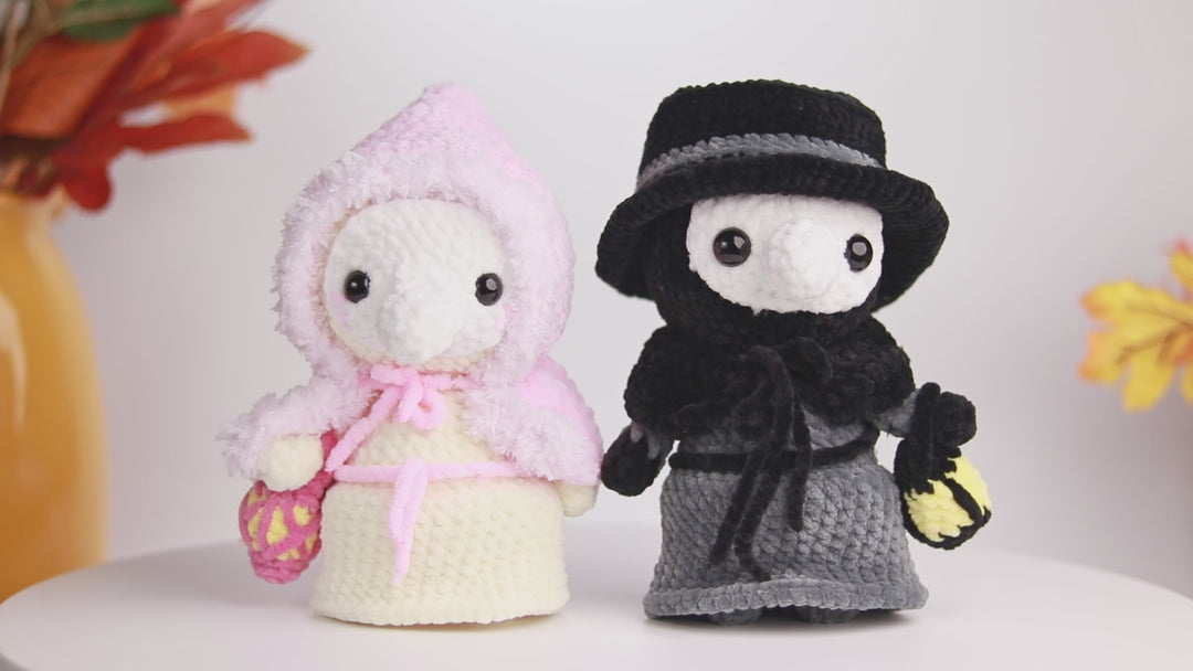 Plague Doctor and Nurse • PDF Easy Amigurumi Pattern