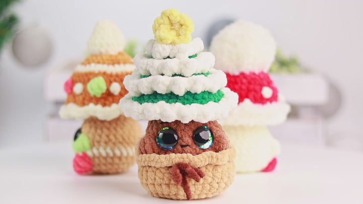 Baby Christmas Mushrooms • PDF Easy Low Sew Amigurumi Pattern