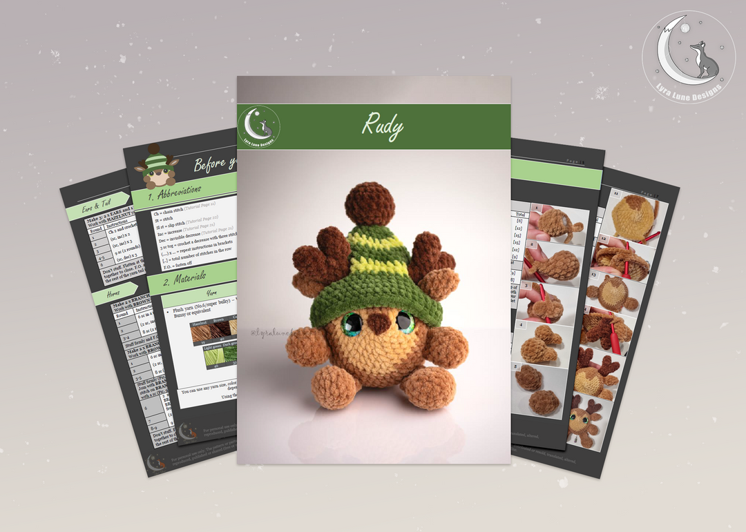 Rudy the Reindeer • PDF Easy Amigurumi Pattern