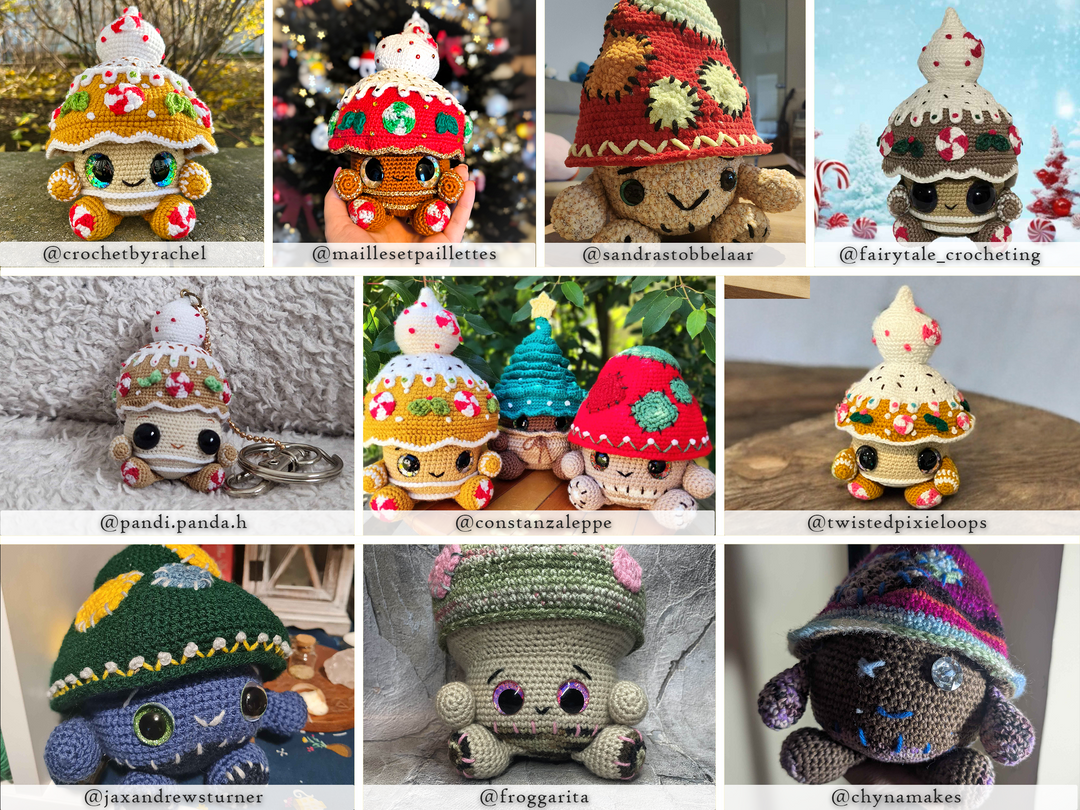 Christmas Mushrooms • PDF Amigurumi Pattern