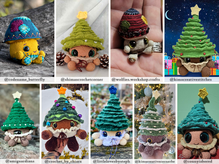 Christmas Mushrooms • PDF Amigurumi Pattern