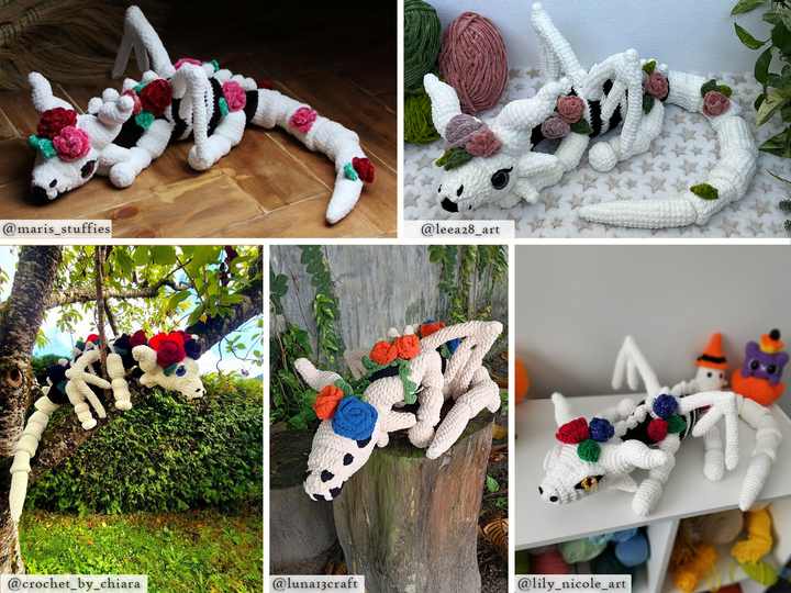 Skeletal Dragon • PDF Easy Amigurumi Pattern